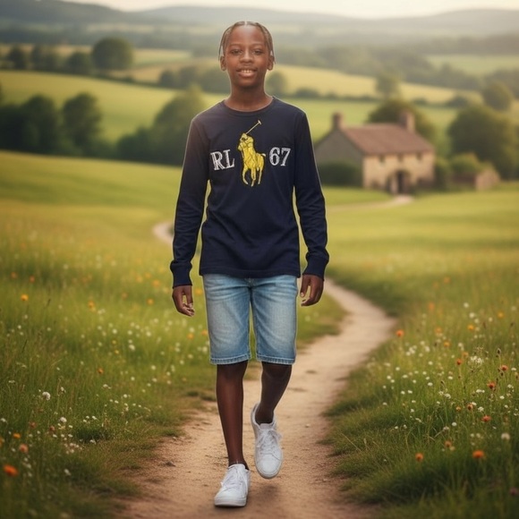 Polo Ralph Lauren Other - Polo by RL Navy Blue Kids Shirt with Yellow Logo